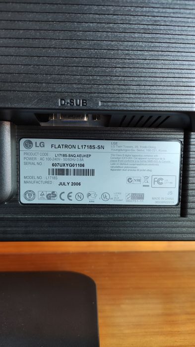 Monitor LG Flatron L1718S 17"