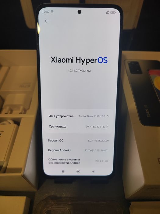 КЛАССНЫЙ Xiaomi redmi note 11Pro 5G, память 6+6-128гиг, идеал.