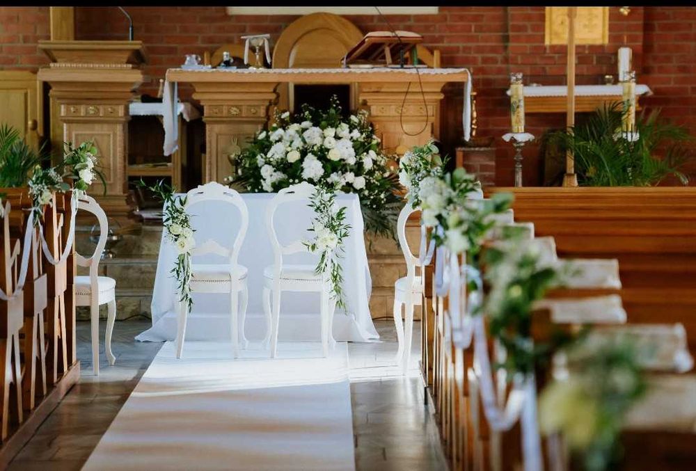 Dekoracje florystyczne sali, kościoła, ciężki dym,fontanny iskier,LOVE