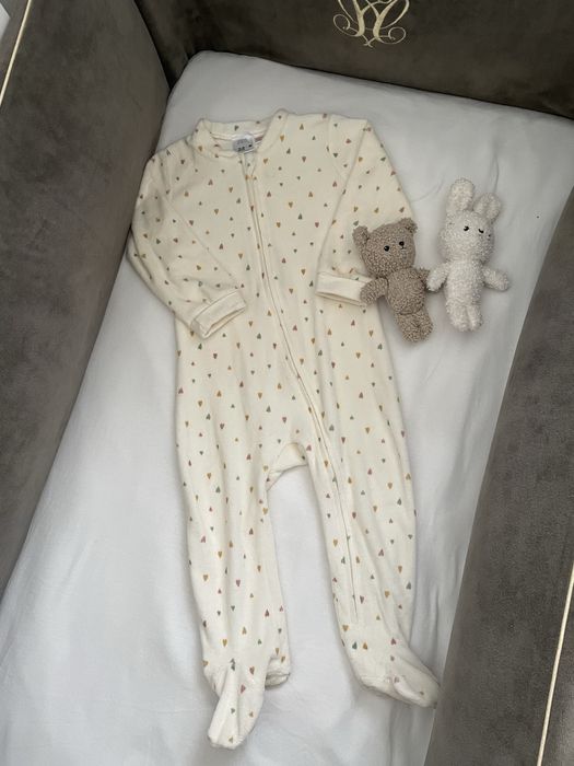 Zara pajacyk piżama w serduszka 12-18m 86cm