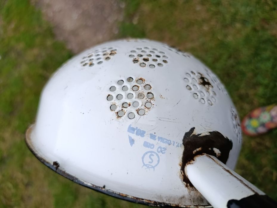 Polski emaliowany cedzak durszlak retro vintage