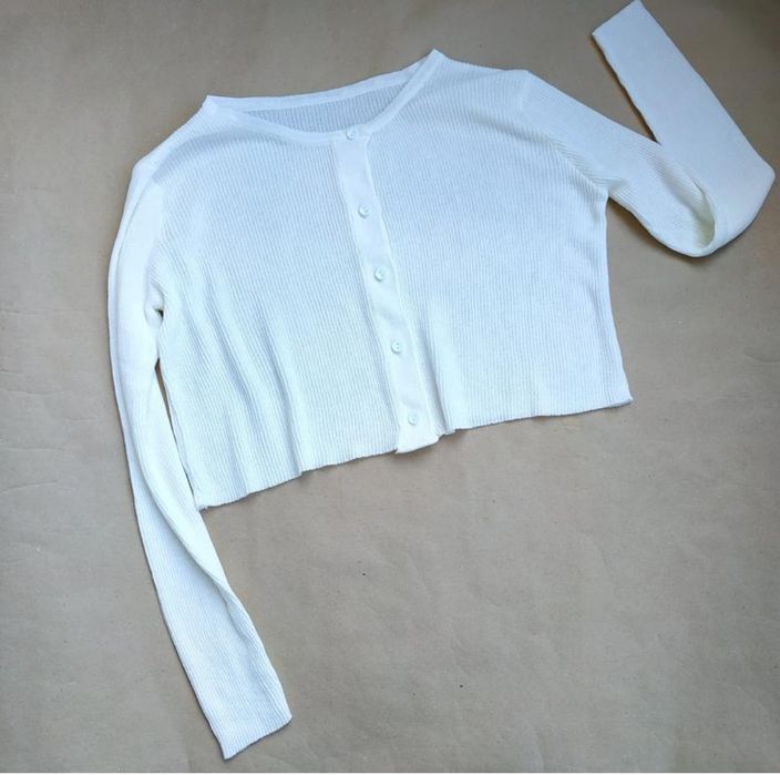 Білий укорочений кардиган широкий для вагітних Розмір єдиний Новий