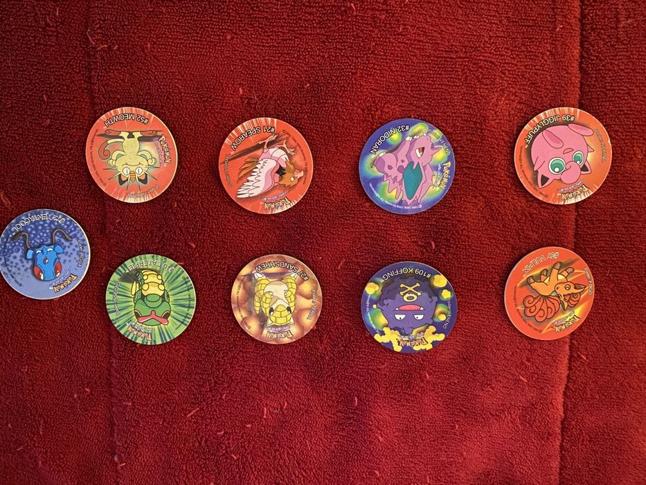 Tazos Pokemon 1, 2, 3, stiker e league