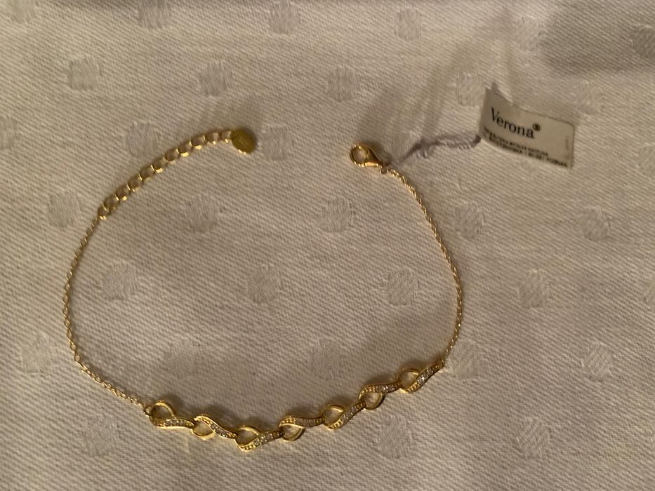 Bransoletka damska VERONA srebro pozłacane 19cm