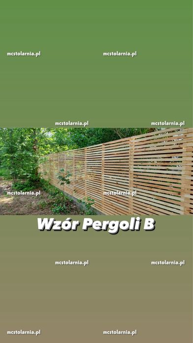 Pergola płot lamelowy ogrodzenie drewniane donica