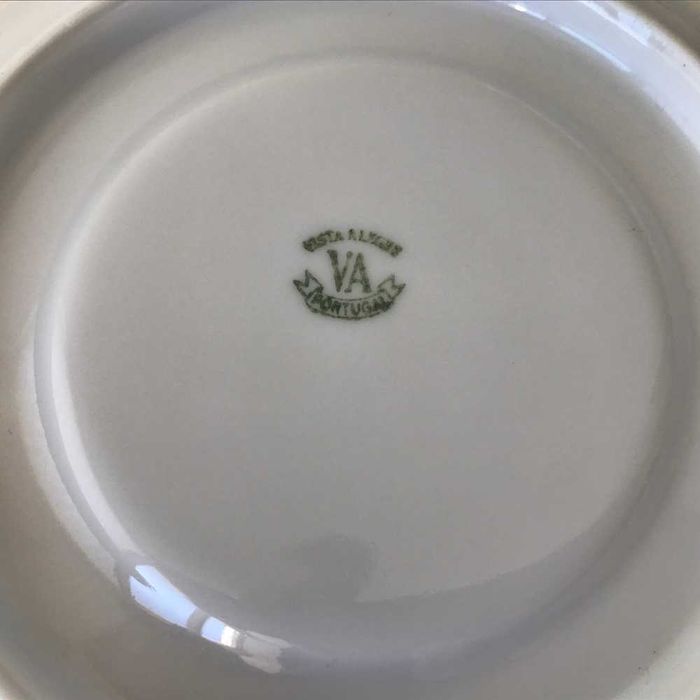 Prato coaching days Alfred Meakin pires vista alegre vidro azul antigo