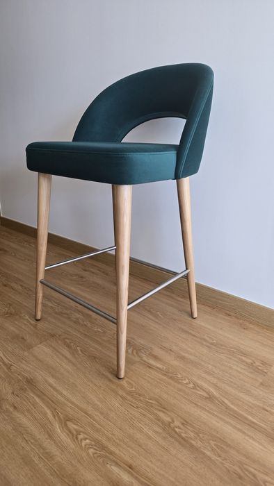 2 bancos altos para ilha/bar verde veludo