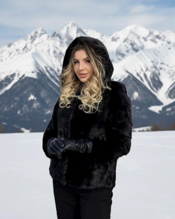 Шуба black lama бренд Alpan