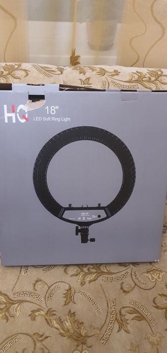 Професійна кільцева LED лампа з штативом HQ-18" 45см з тримачем.