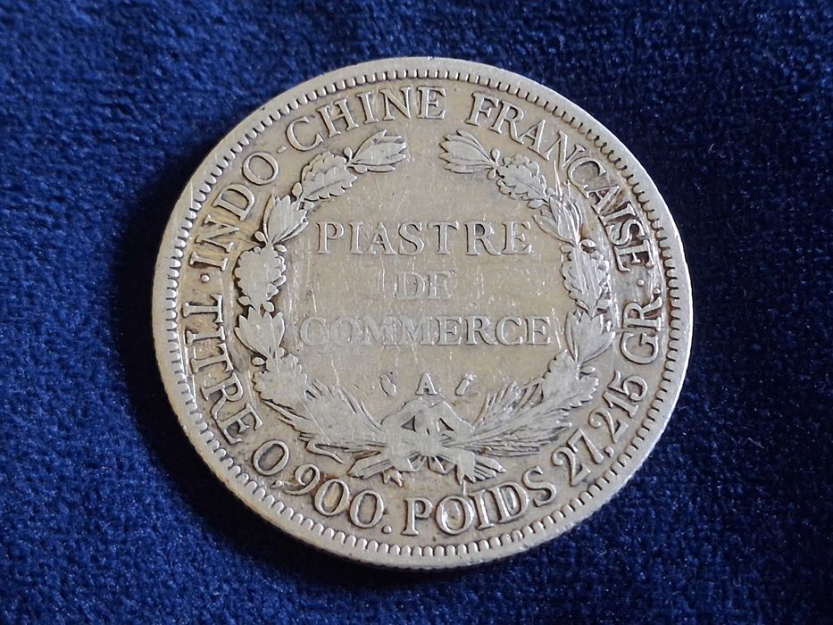 Moneta srebrna Francja kolonie Piastra . 27 gram Ag