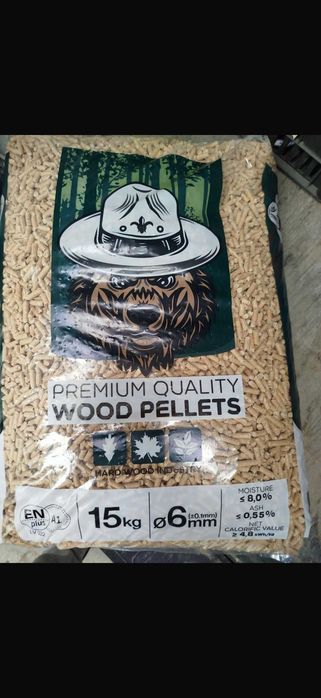 Pellet HARDWOOD JASNY MIŚ EN PLUS A1 - Transport gratis ENPLUS A1 płatność przy odbiorze.