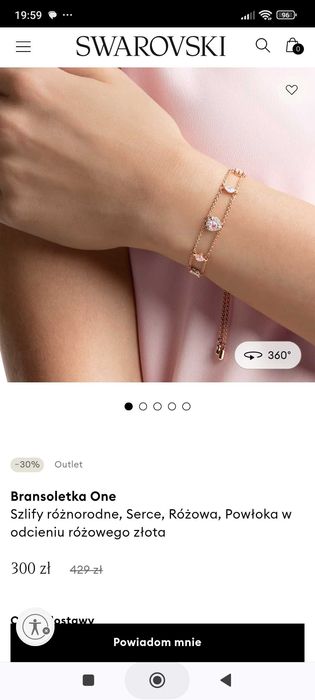 Swarovski One Bracelet walentynki serce