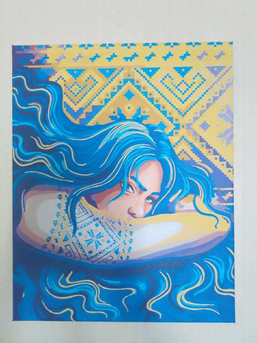 Готова картина за номерами  Ідейка Кольори моєї нації 40х50 см