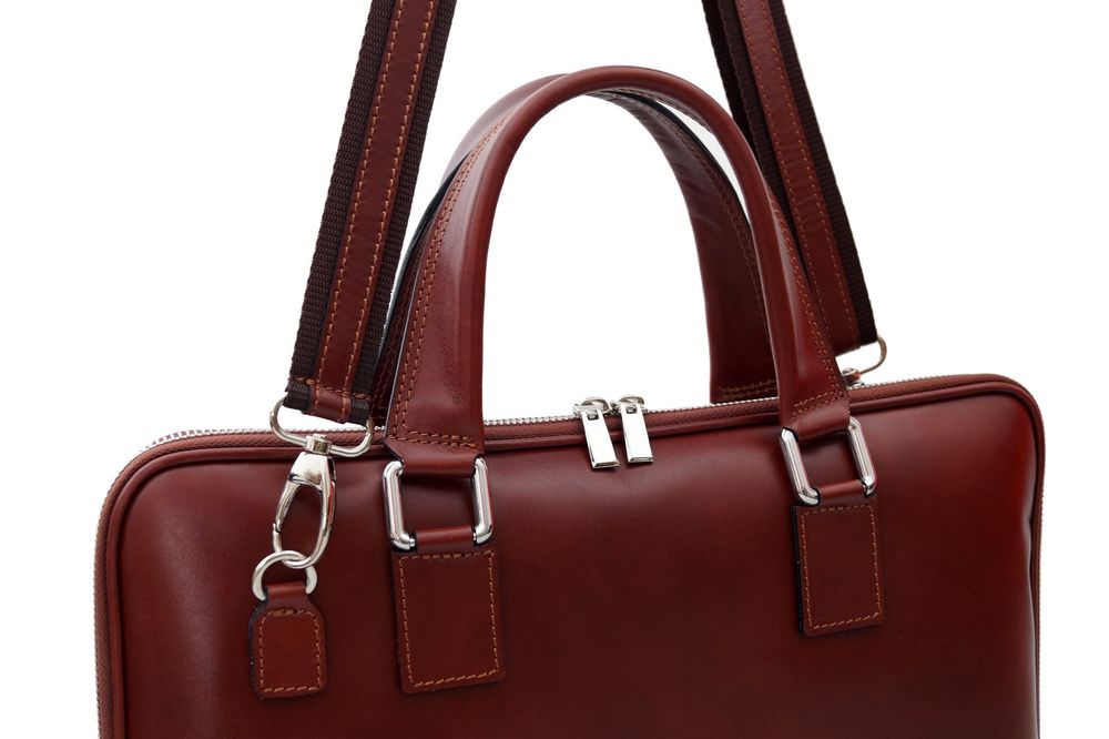 VERA PELLE torebka skórzana teczka A4 torba na laptopa V410 camel