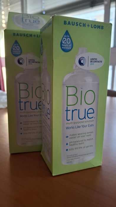 2 embalagens Biotrue líquido lentes contacto