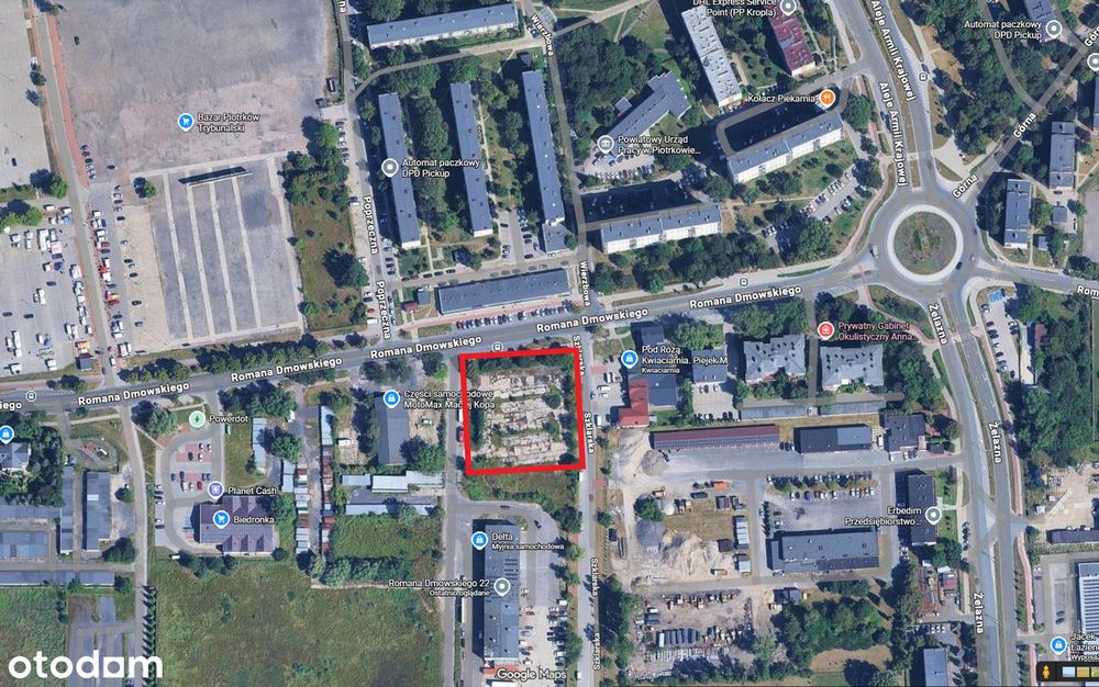 0,4387 ha z pozwoleniem PNB budynku handlowo - usł. Piotrków Tryb.
