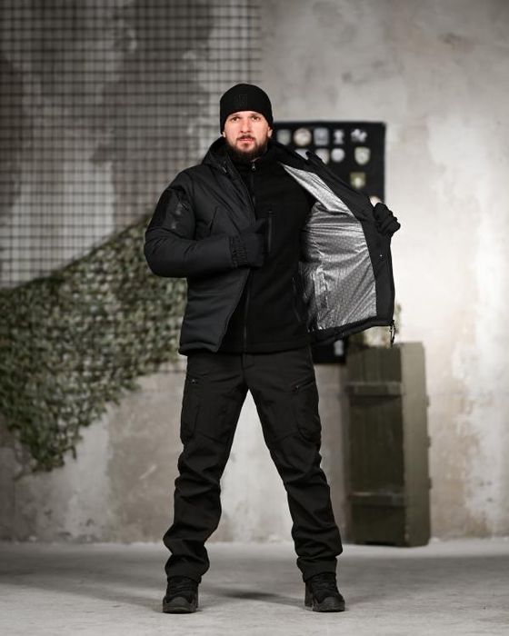 Зимній тактичний костюм 5в1 чорний ПП8202(50 - 02)