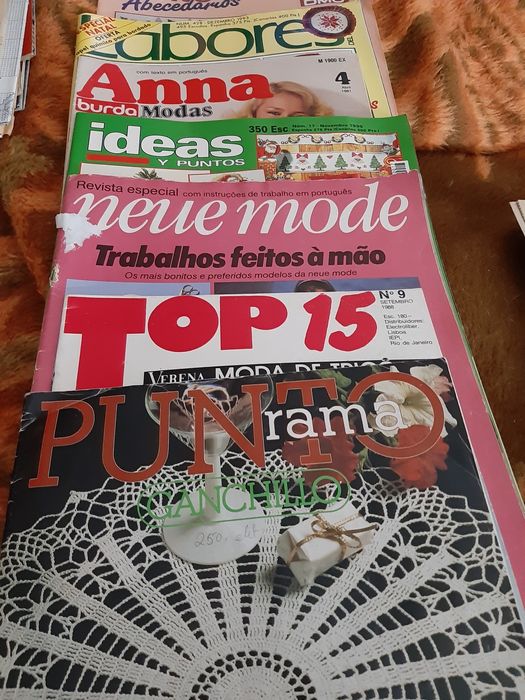 Revistas de bordados, tricot e crochet