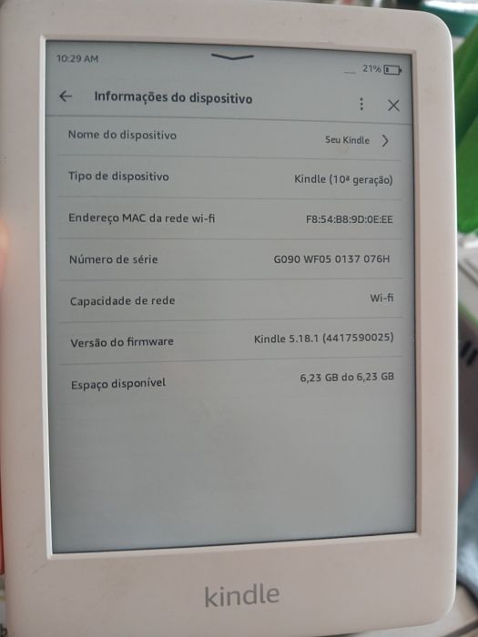 Kindle usado, em estado excelente