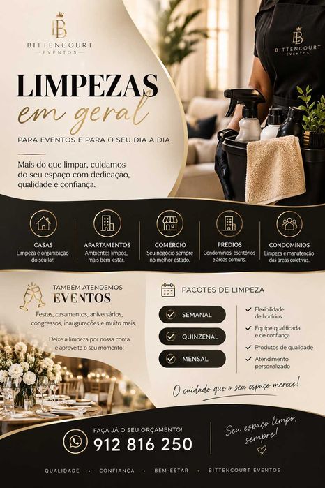 Limpeza a domicílio e para eventos