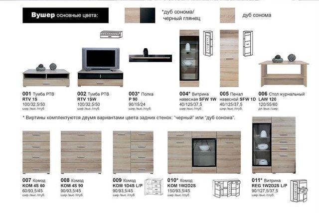 Меблі в кімнату. Модульна система,вітальная Вушер від Гербор