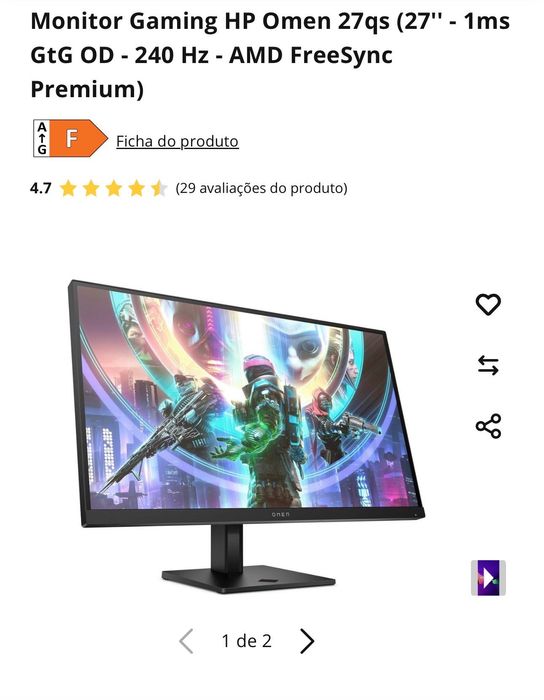 Monitor hp omen 27qs