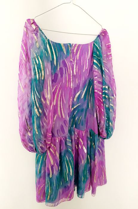 ADELE Simpson Платье женское фиолетовое голубое бирюзовое диско disco