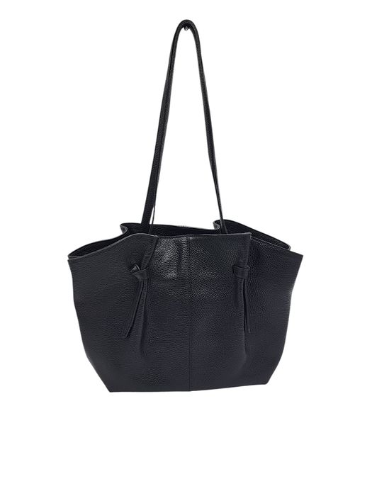 Torebka damska shopper naturalna skóra czarna