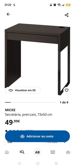secretaria IKEA preta