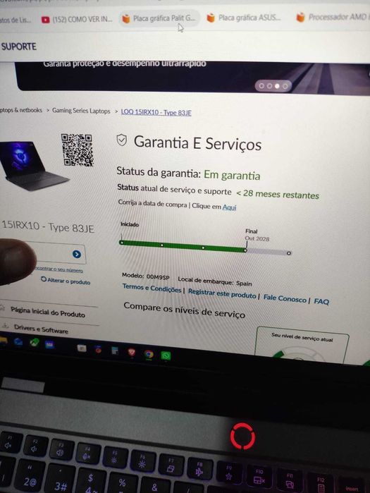 Portátil Lenovo LOQ 15IRX10 15.6" Intel Core i7-13700HX 32GB 1TB SSD RTX 5060 / 28 meses garantia.