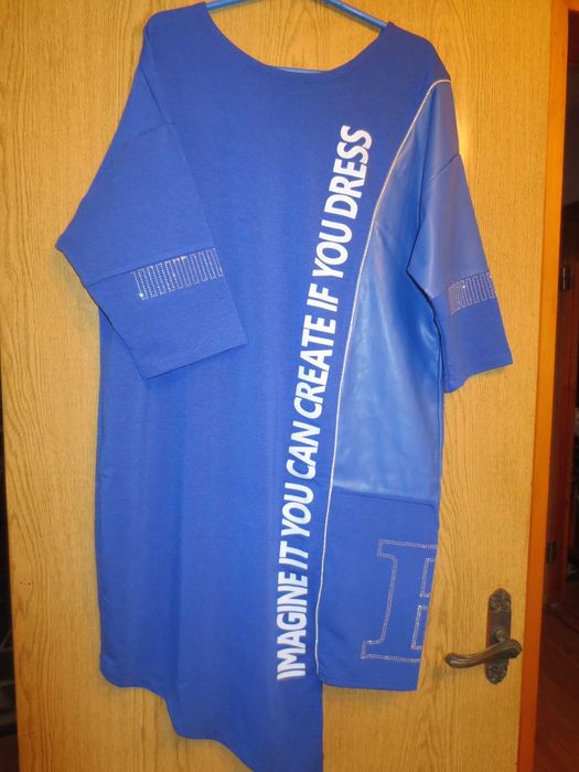 Супер платье-туника в спортивном стиле, батал серия , стразы