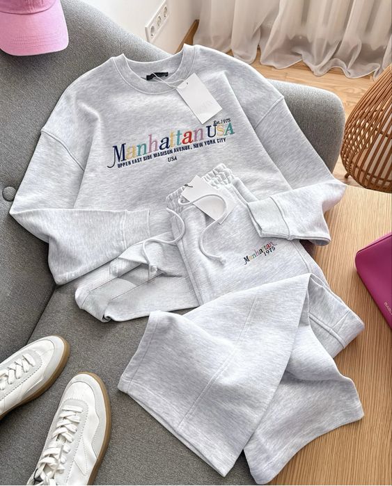 Сірий меланжевий сплртивний костюм від zara / серый меланжевый спортивный костюм зара S M