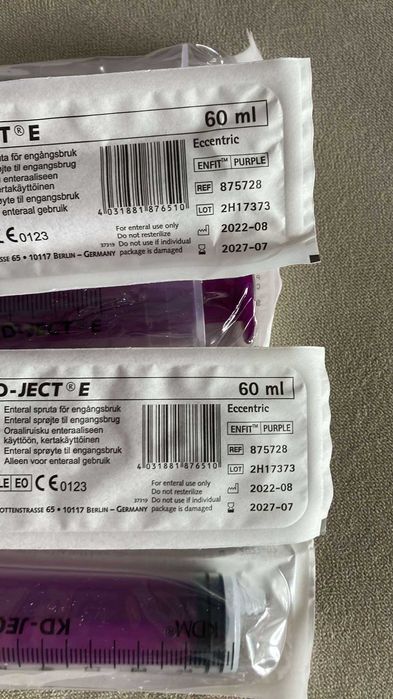 Strzykawka jedn. centeralna ENFit 60ml 25 sztuk
