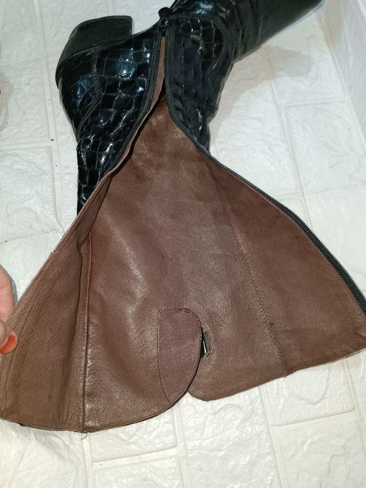 Шкіряніі чоботи 37 розмір Vero cuolo Кожаные женские сапоги Італія