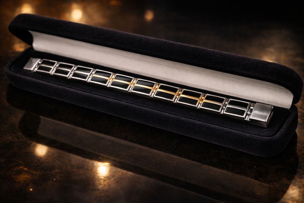 Мужской браслет серебро с золотом