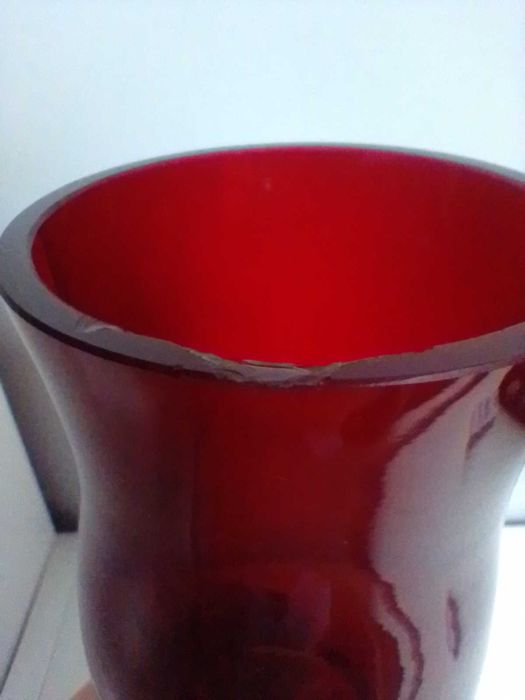 Wazon PRL czerwony ciemny