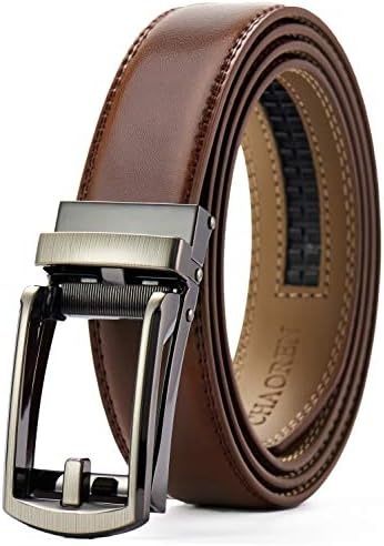 Pasek skórzany CHAOREN męski klamra automatyczna brazowy skóra nowy 12