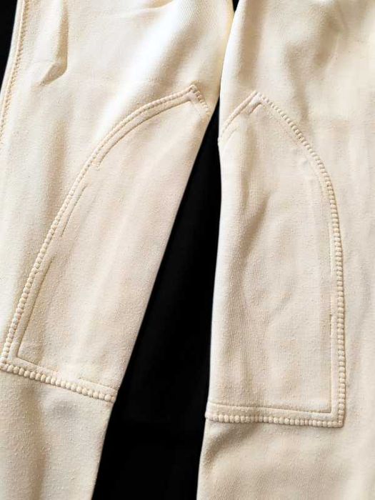 Beżowe kremowe bryczesy damskie Caldene z lejem L 40 do jazdy konnej