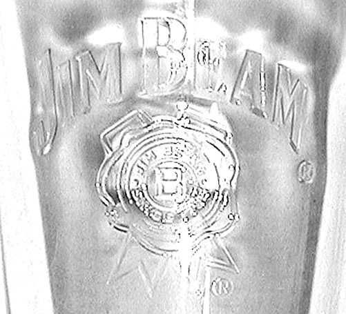 Kolekcjonerski Retro SZKLANKA Wysoka Wytłaczane Logo WHISKEY JIM BEAM