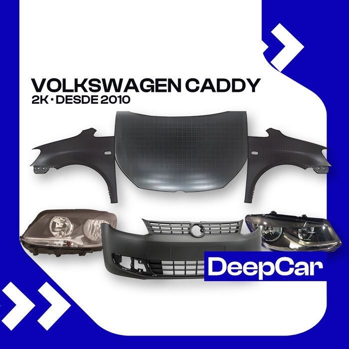 Frente VW Caddy 2K (2010 em diante) - PEÇAS NOVAS - Capot, Faróis, Para-choques e Guarda-lamas