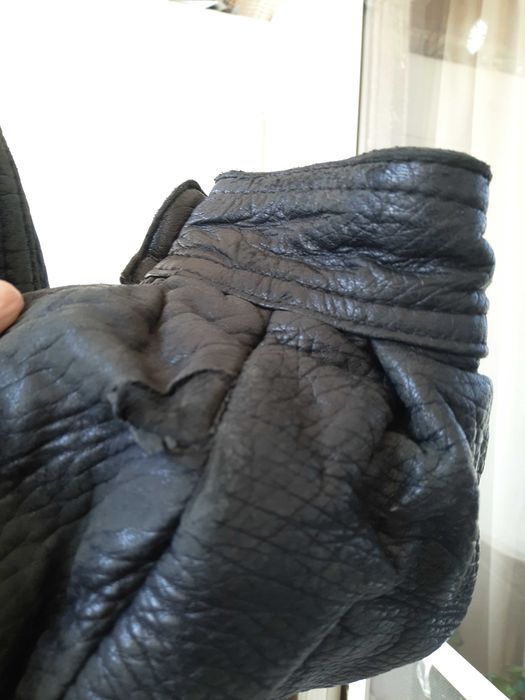 Кожаная куртка, удлинённая, XL