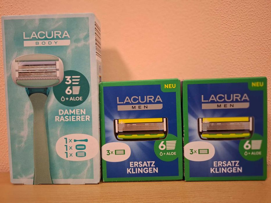 Станок для бриття Lacura + змінні касети 6 шт  6 лезні