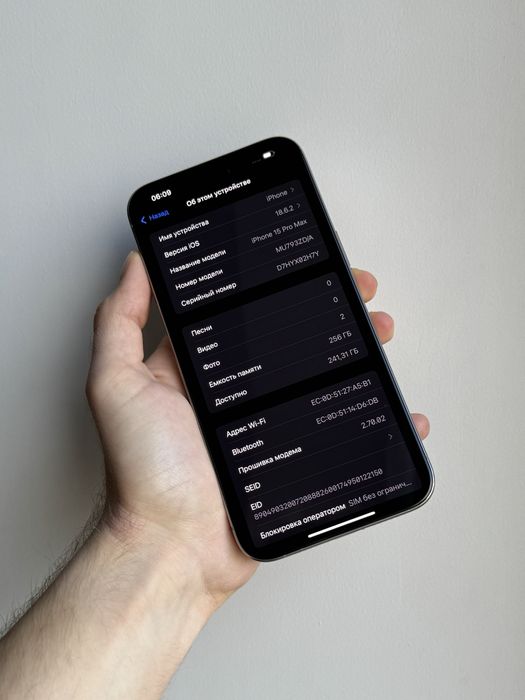 iPhone 15 Pro Max 256 Gb Natural Titanium Neverlock АКБ 88% Физ Сим