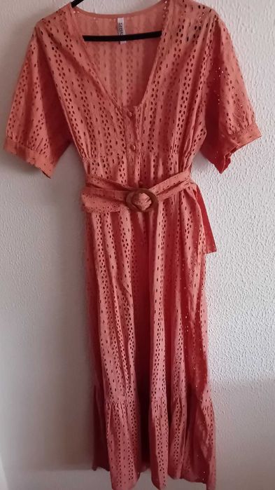 Vestido comprido salmão Tiffosi Novo