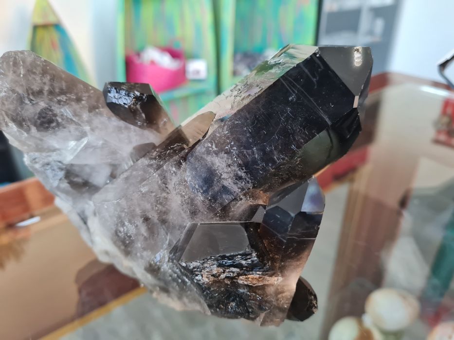 Drusa de quartzo fumado