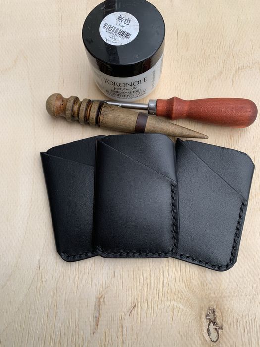 Etui skórzane na karty czarne