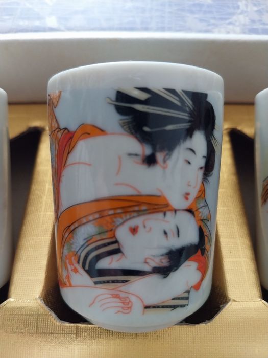 Conjunto 5 copos com imagens eróticas (kamasutra)