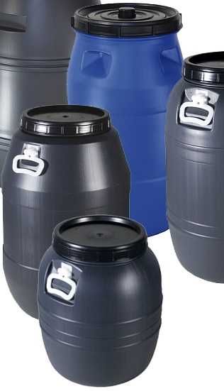 2 Bidons de 120 L Azuis + 1 de 70 L Preto • Todos com Asas e Vedantes