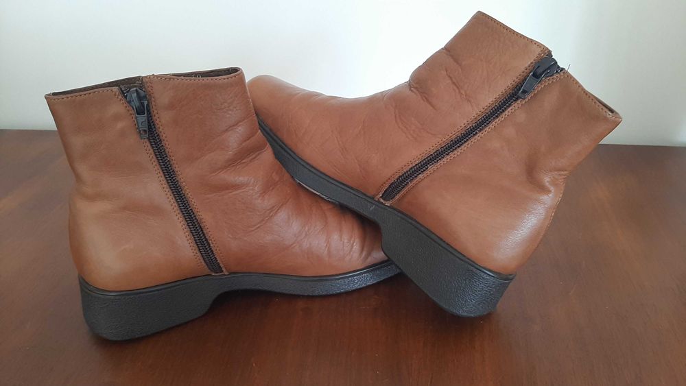 Botas/botins pele castanho mel 36 marca portuguesa WONDERS