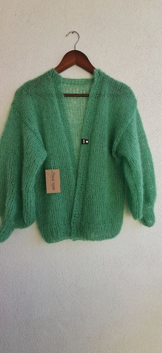 Piękny sweter moher z jedwabiem.Handmade.